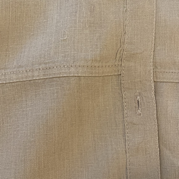 Tahari 100% Linen Taupe Tunic Style Shirt Size L - Picture 3 of 6